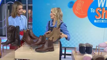 Salopette à carreaux Zara portée par Chassie Post comme on le voit dans Today le 18 septembre 2025