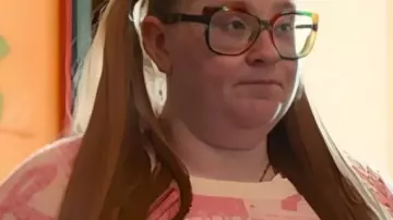 The Inheritance Pink Bow Sweater worn by her (Hannah Waddingham) as seen in The Inheritance (S01E01)