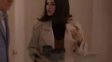 Only Murders in the Building Pinstriped Trench Coat worn by Mabel Mora (Selena Gomez) as seen in Only Murders in the Building (S05E03)