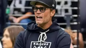 Raiders Training Camp Black Hoodie worn by Tom Brady in Tom Brady visits Raiders camp in first appearance as minority owner