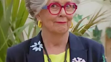 The Great British Bake Off Floral Blazer worn by self (Prue Leith) as seen in The Great British Bake Off (S08E06)
