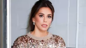 LIVE with Kelly and Mark Sequin Sweater worn by Eva Longoria in Eva Longoria Talks About Her Son Going to School for the First Time