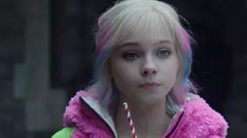 Wednesday Pink Teddy Fur Vest worn by Enid Sinclair (Emma Myers) as seen in Wednesday (S02E08)