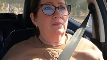 90 Day Fiance The Other Way Floral Applique Sweater worn by her (Jenny Brown) as seen in 90 Day Fiancé: Pillow Talk (S07E06)