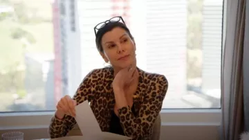 Celine Leopard Print Cardigan worn by Heather Dubrow as seen in The Real Housewives of Orange County (S19E11)