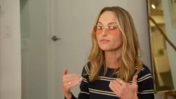 Lunettes de soleil aviateur classiques Ray Ban argent/orange portées par Giada De Laurentiis comme on le voit dans Giada dans ma cuisine (S01E01)