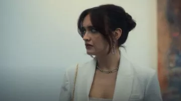 Laura Lombardi Two Tone Stanza Earrings worn by Cherry (Olivia Cooke) as seen in The Girlfriend (S01E05)