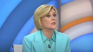 Michael Kors Georgina Pebble Crepe Blazer worn by Anne Thompson as seen in Today on  September 19, 2025