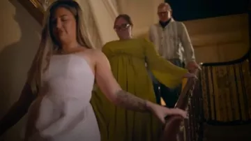 Asos Design Curve Dobby Channel Detail Maxi Dress in Pale Green worn by Hannah as seen in The Inheritance (S01E09)