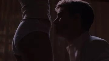 Hanro White Cotton Lace Trim Brief Panties worn by Anastasia Steele (Dakota Johnson) in Fifty Shades of Grey