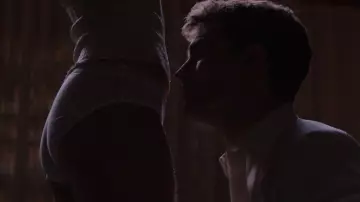 Hanro White Cotton Lace Trim Brief Panties worn by Anastasia Steele (Dakota Johnson) in Fifty Shades of Grey