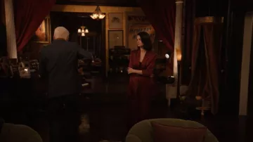 Lapointe Relaxed Pleated Satin Pants worn by Mabel Mora (Selena Gomez) as seen in Only Murders in the Building (S05E04)