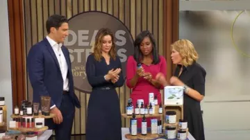 Celine Medium Triomphe Belt worn by Rebecca Jarvis as seen in Good Morning America on September 22, 2025