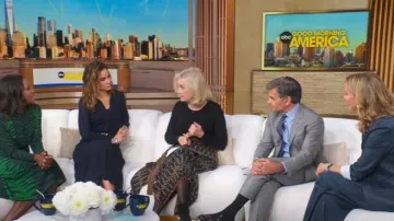 Stella McCartney Arrow Print Asymmetric Skirt worn by Diane Sawyer as seen in Good Morning America on September 22, 2025