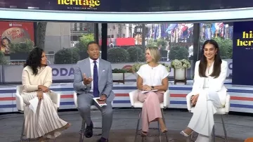 Reiss Seren Pleated Maxi Skirt worn by Sheinelle Jones as seen in Today on September 22, 2025