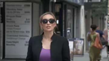 Anne Klein Crepe Open Front Jacket worn by Kelly O'Grady as seen in CBS Mornings on September 21, 2025