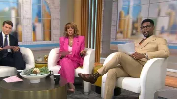 Sergio Hudson Denim Flared Trousers worn by Gayle King as seen in CBS Mornings on September 22, 2025