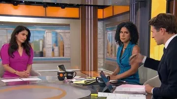 Me + Em Crepe Midi Dress worn by Celine Gounder as seen in CBS Mornings on September 22, 2025