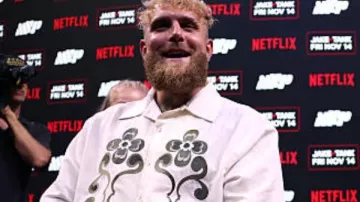 Jake Paul Miami Press Conference White Shirt of Jake Paul in HEATED! Jake Paul vs. Gervonta 'Tank' Davis • FULL PRESS CONFERENCE | New York City • Netflix Boxing