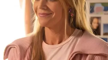 Kaitlin Olson High Potential S02 Pink Palm Springs T-Shirt worn by Morgan Gillory (Kaitlin Olson) as seen in High Potential (S02)