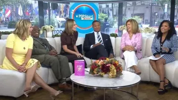 Giuseppe Zanotti Vanilla 85 Marinetti Mule en Sabbia porté par Jenna Bush Hager comme on le voit dans Today le 23 septembre 2025