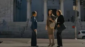 Theory Traceable Slim Straight Leg Trousers worn by Detective Renée Ballard (Maggie Q) as seen in Ballard (S01E10)