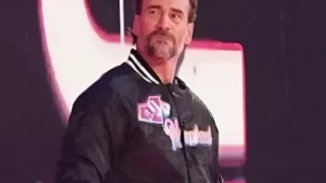CM Punk Wrestlepalooza 2025 Chaqueta negra del esposo de AJ