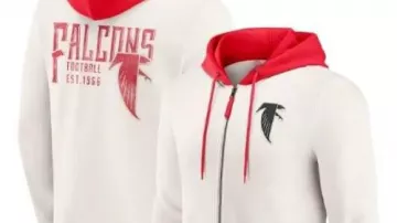Recreation-Atlanta Falcons Fanatics Crema Gráficos desgastados Sudadera con capucha y cremallera completa