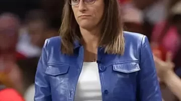 Stephanie White WNBA Playoffs Blue Leather Jacket