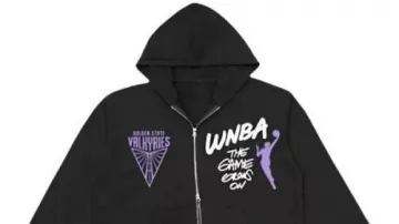 Recreation-Unisex Round21 Golden State Valkyries Sudadera con capucha y doble cremallera Negro
