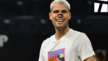 La camiseta blanca del equipo de Europa de Carlos Alcaraz 2025 de Carlos Alcaraz encabezará el equipo de Europa en su objetivo de defender el título de la Copa de la Lavadora