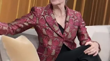 Pink Floral Blazer worn by Zuri Hall in Access Hollyood Live