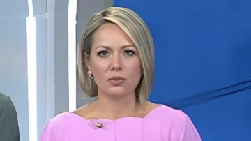 Pink Scallop Mini Dress worn by Dylan Dreyer in The Today Show
