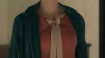 Green Coat worn by Bea (Peyton List) in Film Girl Haunts Boy 2024