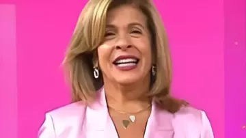 Today Show Hoda Kotb Pink Satin Blazer worn by Hoda Kotb as seen in Today