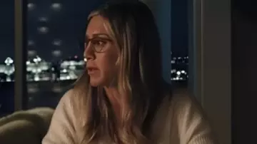 The Morning Show S04 Jennifer Aniston White Cardigan worn by Alex Levy (Jennifer Aniston) as seen in The Morning Show (S04)