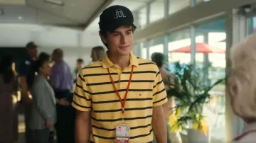 Tommy Hilfiger Striped Pure Cotton Polo Collar T Shirt worn by Santi (Peter Dager) as seen in Stick (S01E09)