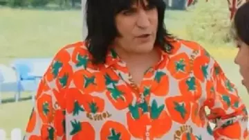 Great British Bake Off S16 Noel Fielding Tomato Shirt of Noel Fielding in The Great British Bake Off