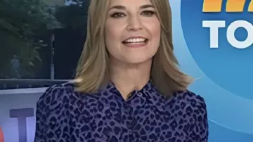 The Today Show 2025 Chemise léopard violet Savannah Guthrie