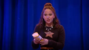 Zemeta Star In My Heart Crop Sweater worn by Jade Castillo (Carmen Sánchez) as seen in Electric Bloom (S01E04)