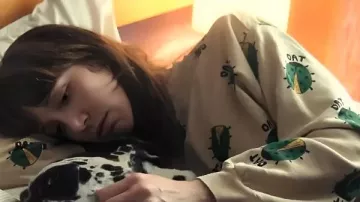 Sara Giraudeau French Lover 2025 Tao Bug Printed Sweatshirt worn by Marion (Sara Giraudeau) as seen in French Lover