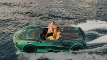 Casablanca Yellow Wavy Gradient Crochet Shirt worn by Rob49 in Travis Scott - TOPIA TWINS (Official Music Video) ft. Rob49, 21 Savage