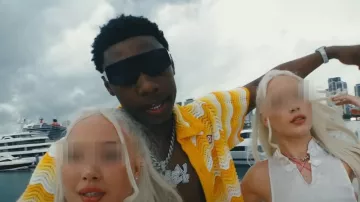 Rick Owens Black Flat Top Documenta Sunglasses worn by Rob49 in Travis Scott - TOPIA TWINS (Official Music Video) ft. Rob49, 21 Savage