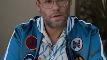 Platonic 2025 Seth Rogen Chaqueta de satén azul usada por Will (Seth Rogen) en Platonic (S02)