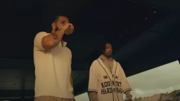 Kapital White Great Kountry Baseball Jersey worn by 21 Savage in Drake, 21 Savage - Spin Bout U