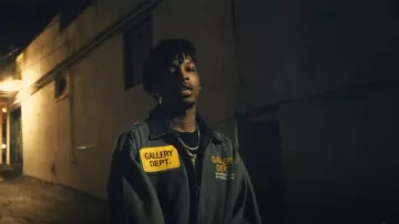 Gallery Dept. Faded Navy Mechanic Jacket worn by 21 Savage in 21 Savage - "No Debate" / "Big Smoke" (Official Video)