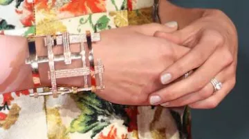 Maison Dauphin Jewelry – gold bracelet worn by American actress Alicia Vikander during European Premiere of Tomb Raider in 2018