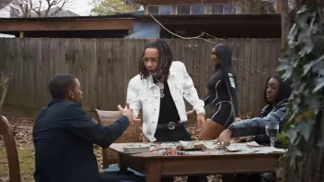 Gucci Monogram Noir et ceinture G entrelacée argentée portée par YBN Nahmir dans YBN Nahmir - Opp Stoppa (feat. 21 Savage) [Clip officiel]