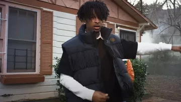Bottega Veneta Black & Brown Chevron Polo porté par 21 Savage à YBN Nahmir - Opp Stoppa (feat. 21 Savage) [Clip officiel]