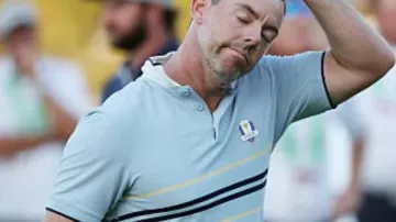 Team Europe Ryder Cup 2025 Polo T-Shirt of Rory McIlroy in Team Europe's Winning Moment | 2025 Ryder Cup